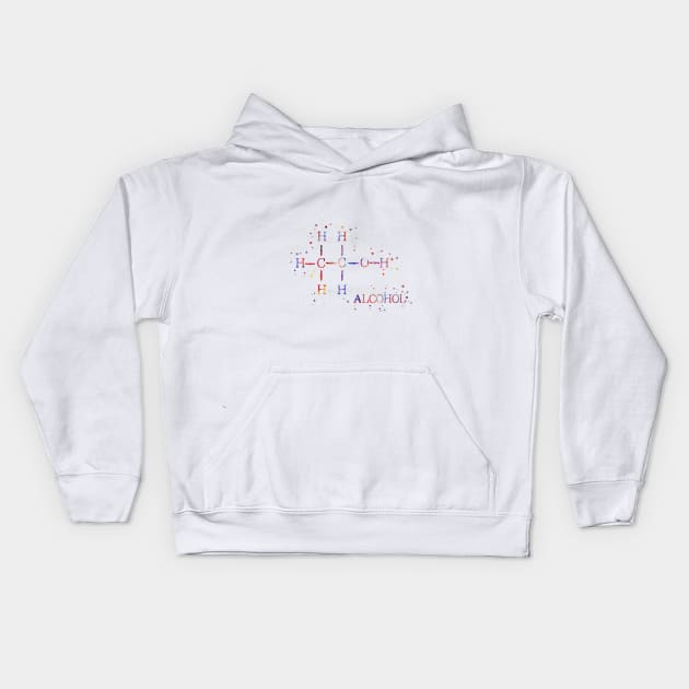 Alcohol molecule, Kids Hoodie by RosaliArt